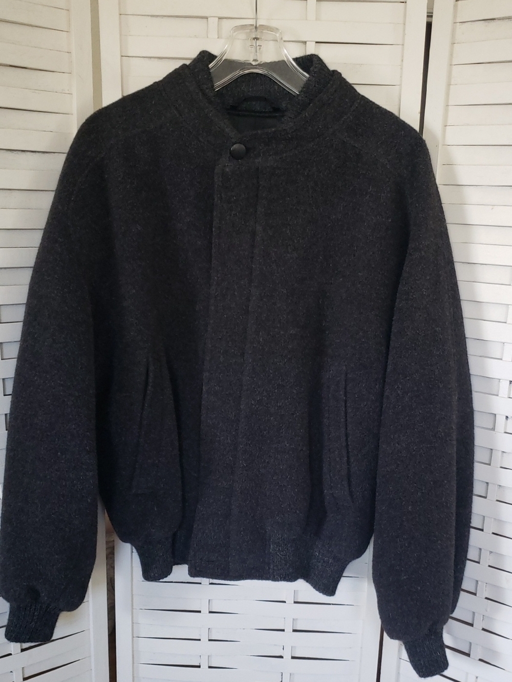 Peruvian Connection Charcol Gray Mens  Lined Jacket M